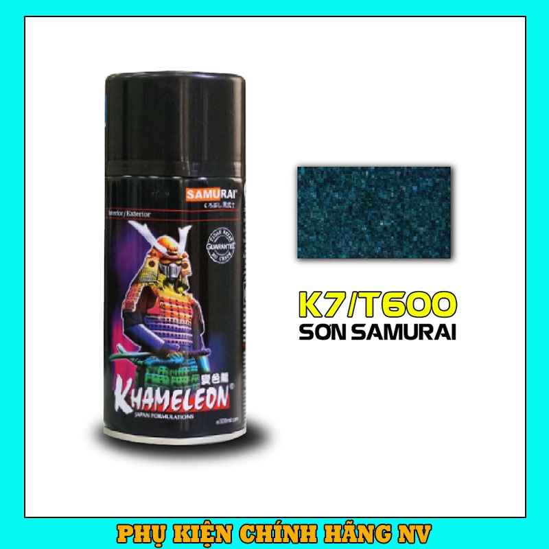 Sơn Samurai màu 3D xanh rêu Khameleon K7/T600 chính hãng, sơn xịt dàn áo xe máy chịu nhiệt, chống nứt nẻ, kháng xăng