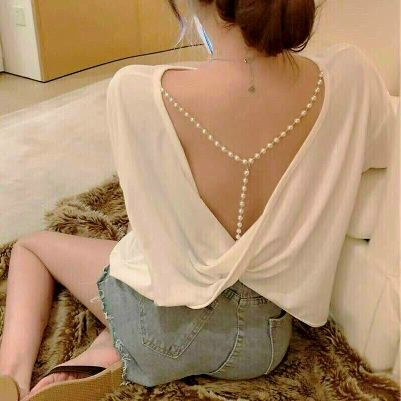 [HOT]ÁO KIỂU XOẮN LƯNG VỀ TRẮNG, ĐEN CO GIÃN YL81213