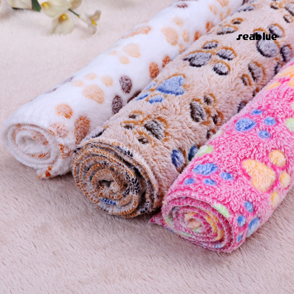 Tấm thảm lông cừu ấm áp họa tiết móng vuốt cho mèo dễ thương