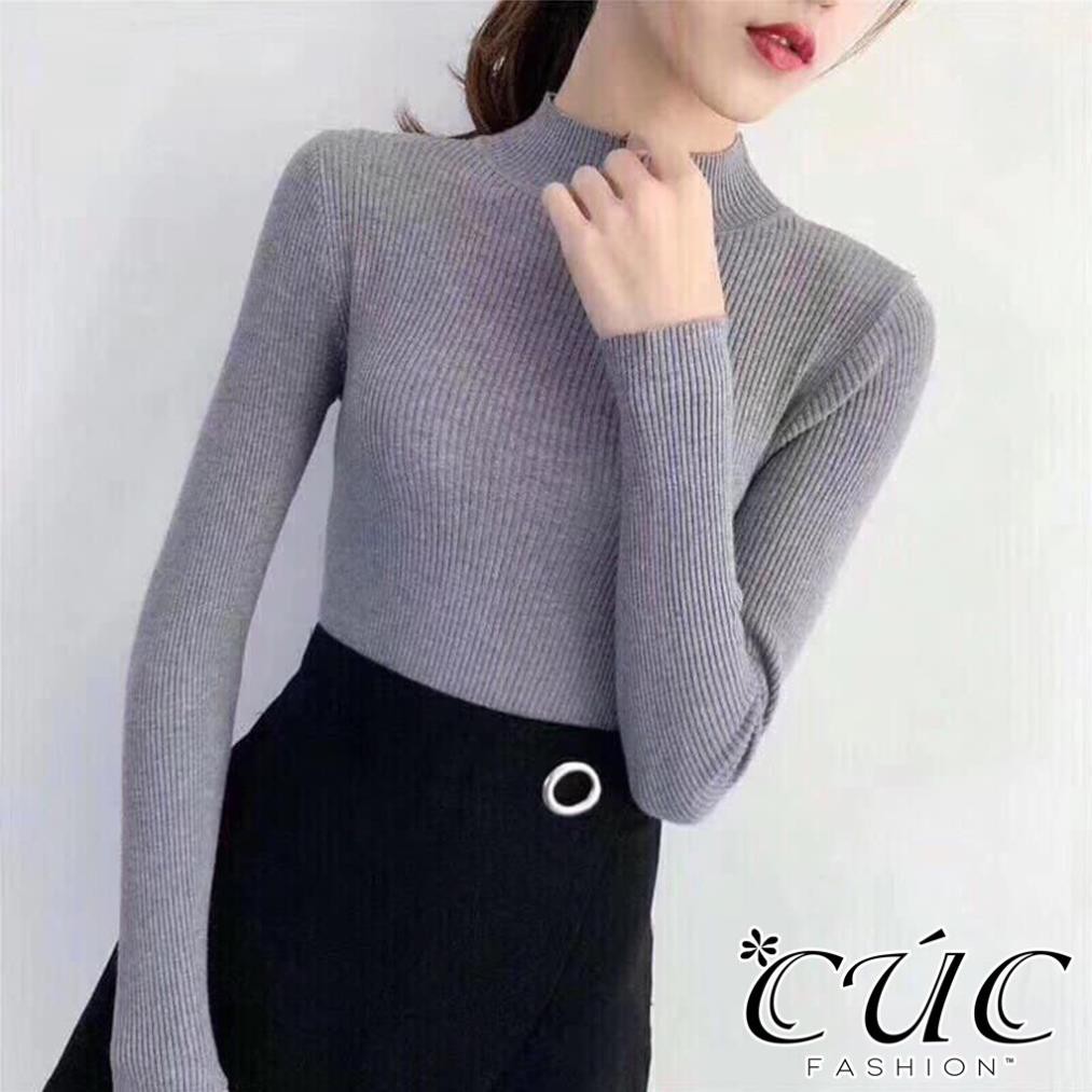 Áo len nữ cổ 3 phân cao cấp công sở xinh Cúc Fashion L39 áo len cổ 3 cm nhiều màu -ki1