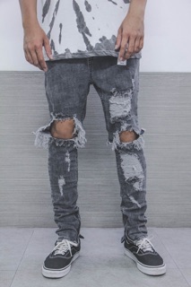 M47 destroyed grey waxed zipper