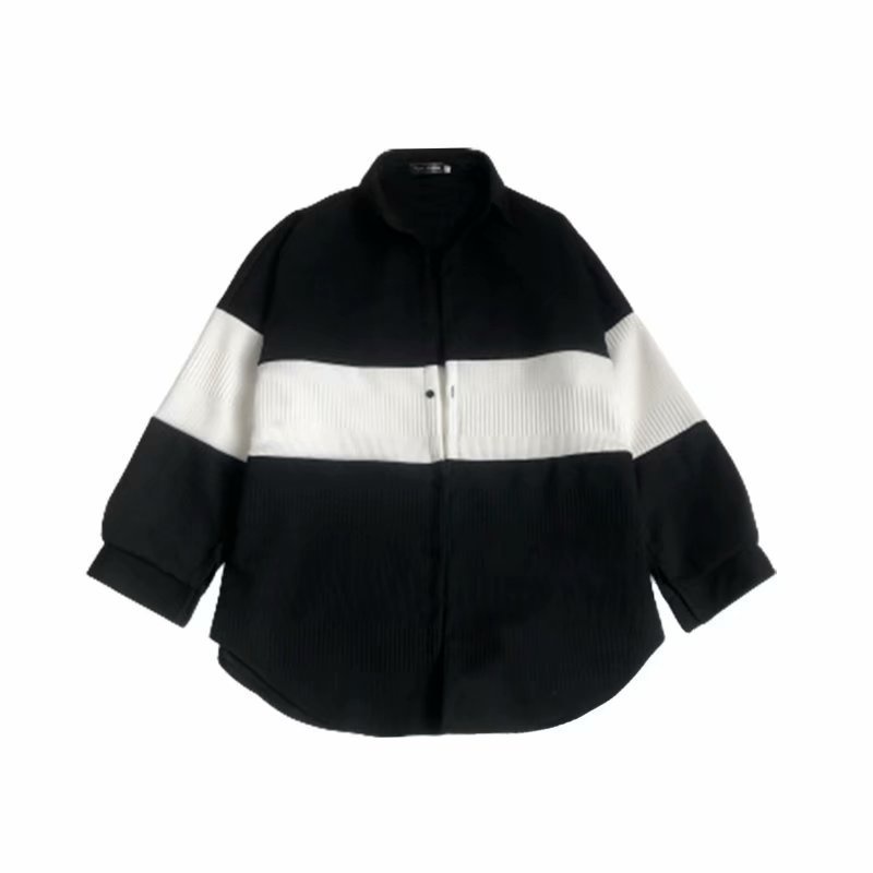 Áo Khoác Cardigan Dệt Kim Dáng Rộng Màu Sắc Tương Phản Thời Trang Xuân Thu Cho Nam