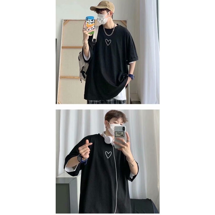 Áo thun ngắn tay phong cách Hàn Quốc thời trang size S-5Xl