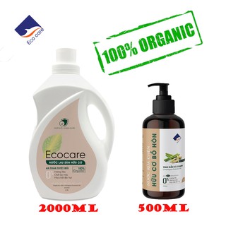 Combo 2 chai : nước lau sàn ( 2L ) & nước rửa chén ( 500ml) bồ hòn tinh dầu sả chanh Ecocare 100% tự nhiên