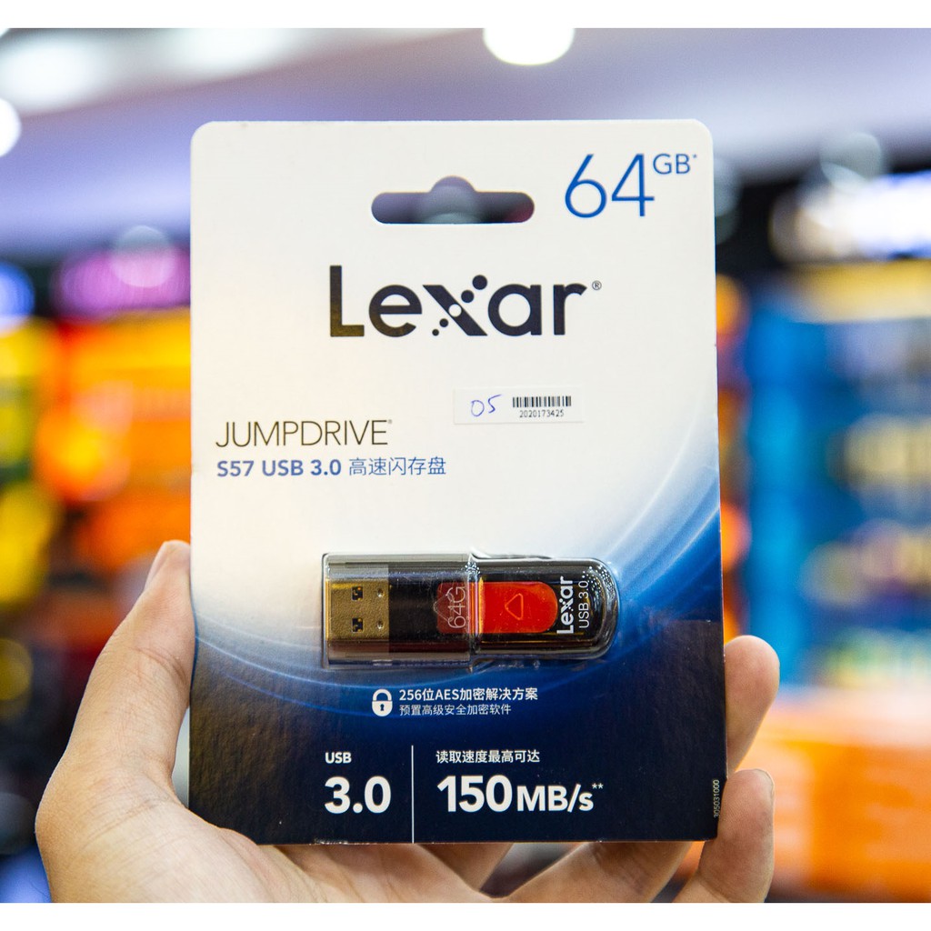 USB 64GB LEXAR 3.0 S57 150Mb/s Chính Hãng - Bảo Hành 5 Năm | BigBuy360 - bigbuy360.vn