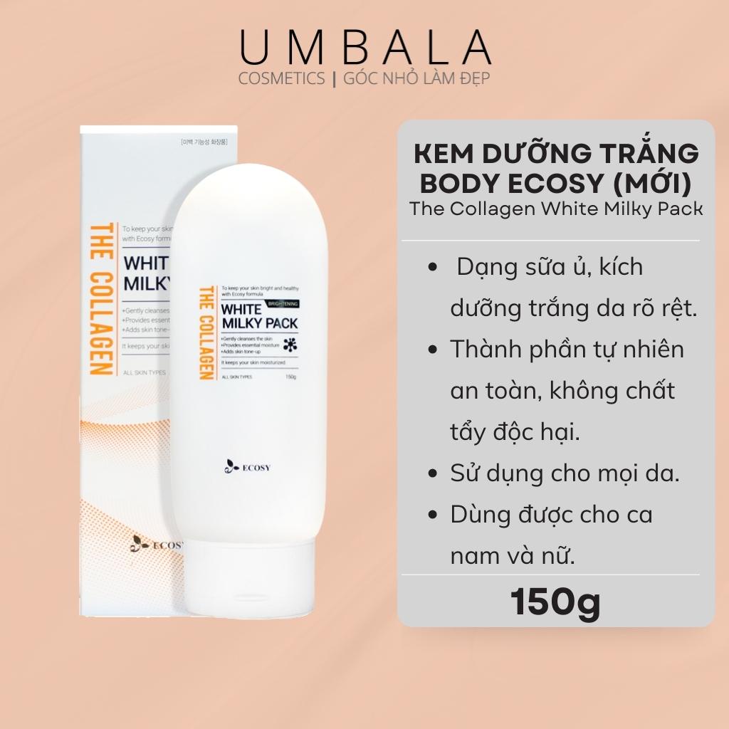 Kem dưỡng trắng da Body Ecosy The Collagen White Milky Pack (150g)