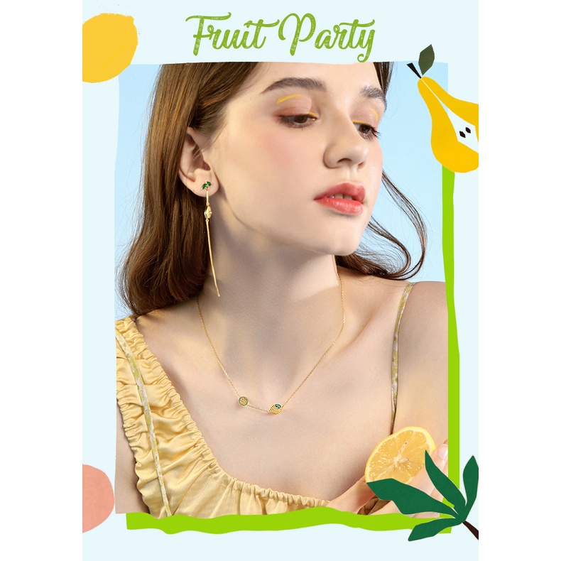 BAMOER Vòng cổ bạc 925 HìNh Quả Chanh ThờI Trang Cho Nữ