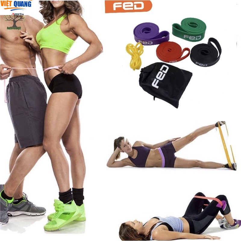 Dây Kháng Lực tập gym Cao Su-FED Tập Mông,Chân Và Yoga tập toàn thân.