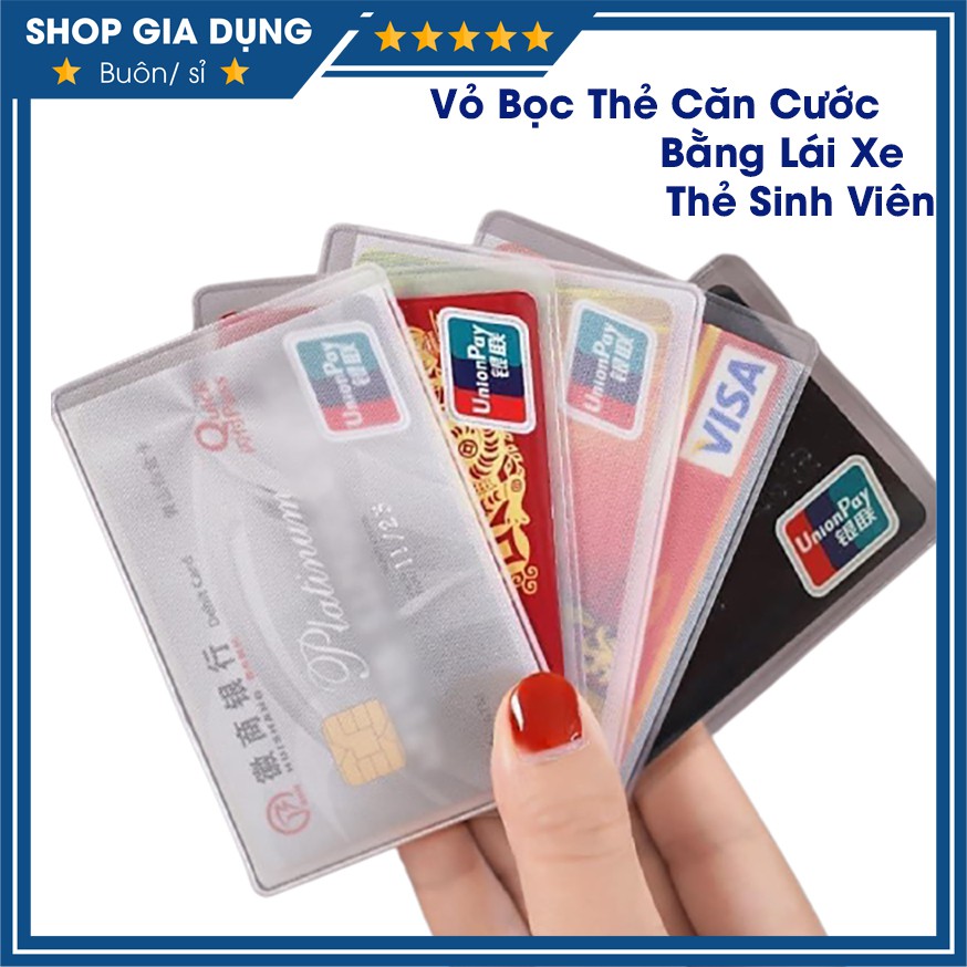 Set 10 Vỏ Bọc Thẻ Căn Cước, Bằng Lái Xe, Thẻ Sinh Viên, Thẻ ATM Chống Nước Và Bụi Bẩn