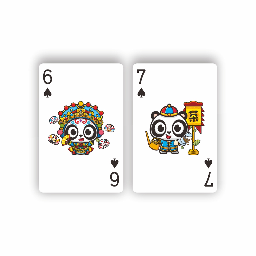 Panda Creative Shop Original Featured Leisure Entertainment Playing Cards Creative Original Drawing Design Card Chengdu Souvenir