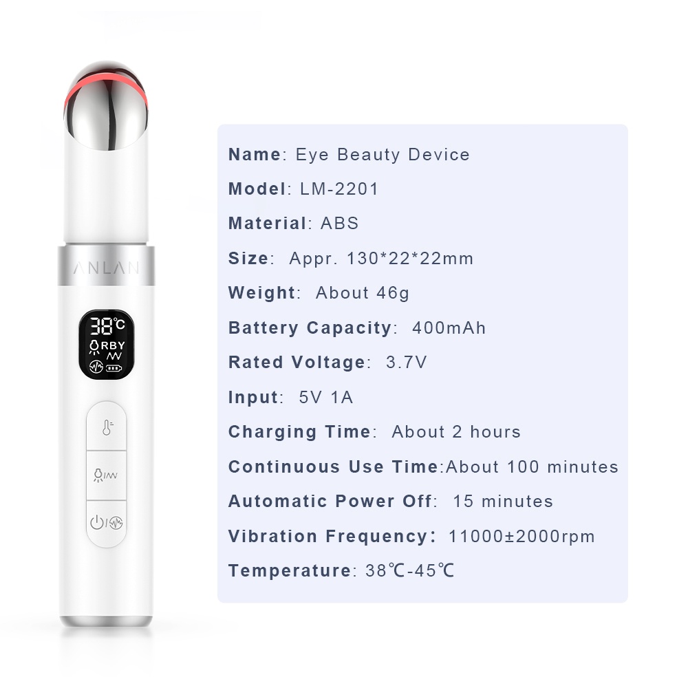 Máy massage mắt ANLAN ánh sáng sinh học EMS rung nâng cơ thư giãn chăm sóc da nâng cấp