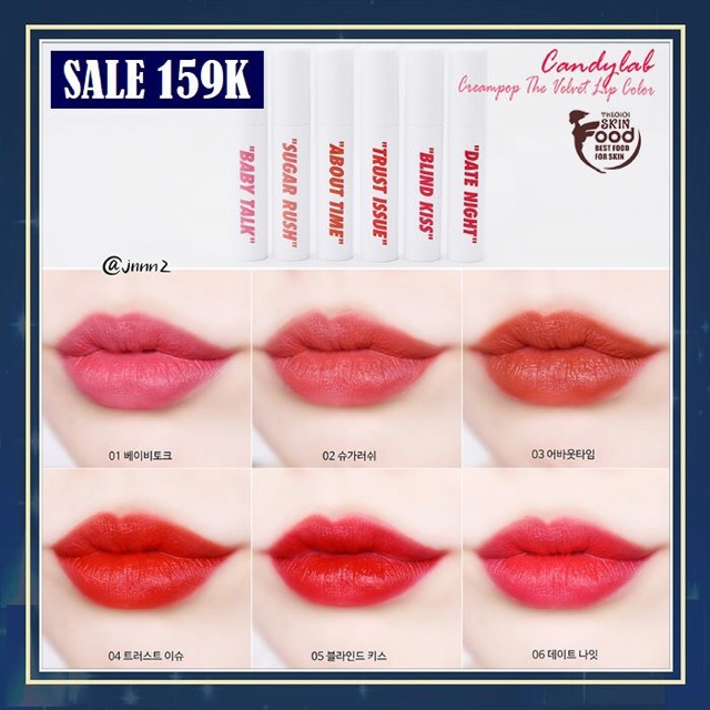 Son kem lì Candy Lab Creampop The Velvet Lip Color