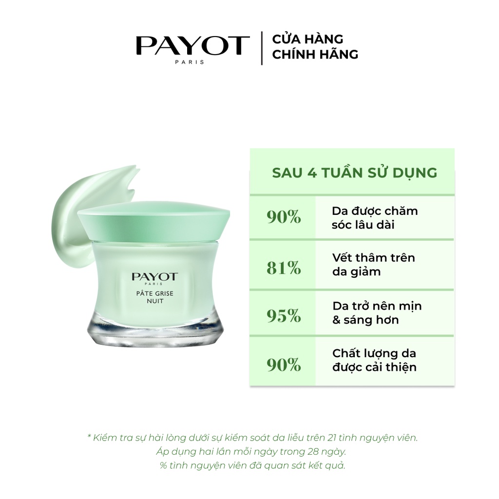 Kem dưỡng đêm ngừa mụn giảm thâm thải độc và cải thiện bề mặt kết cấu da Payot Pate Grise Night Cream 50ml