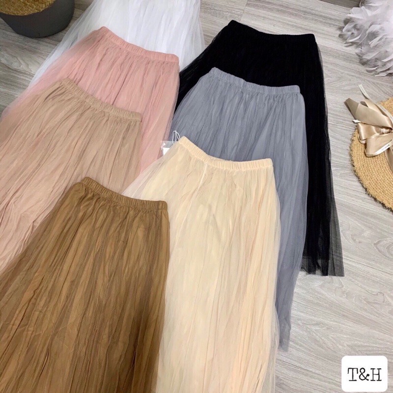 CHÂN VÁY XẾP LY LƯỚI DÁNG DÀI MS11023 (K1-2)