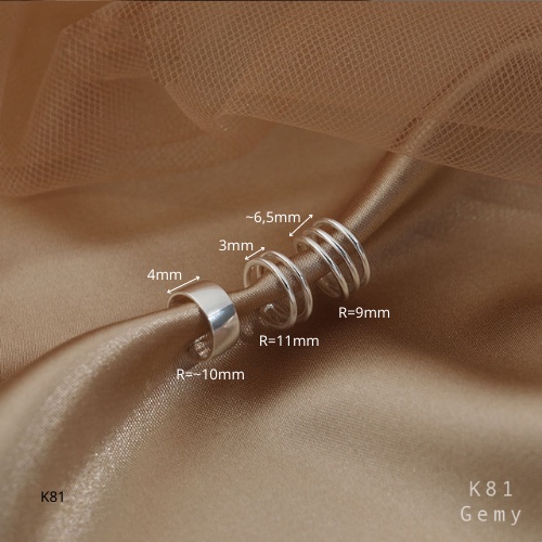 Khuyên tai nam không cần bấm lỗ bạc set kẹp vành nữ unisex Retro (1 chiếc) | GEMY SILVER K81