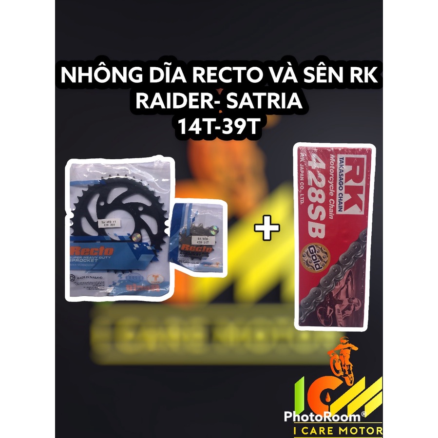 Combo Nhông Dĩa Recto Và Sên RK Chính Hãng Cho Raider-Satria