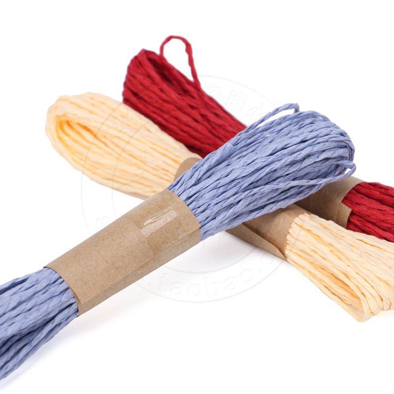 CUỘN 10 MÉT Dây Ruy băng cuộn từ Dây giấy raffia không co giãn nhiều màu, dùng làm đồ trang trí hộp quà, thủ công DIY