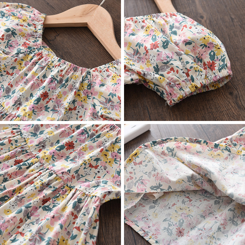 Đầm công chúa BEAR LEADER tay phồng họa tiết chấm bi thời trang mùa hè mới cho bé gái 2-7 tuổi