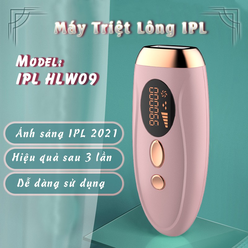 Máy Triệt Lông IPL Intense Pulse Light Màn Hình LCD Giảm Lông Hiệu Quả Model HLW09