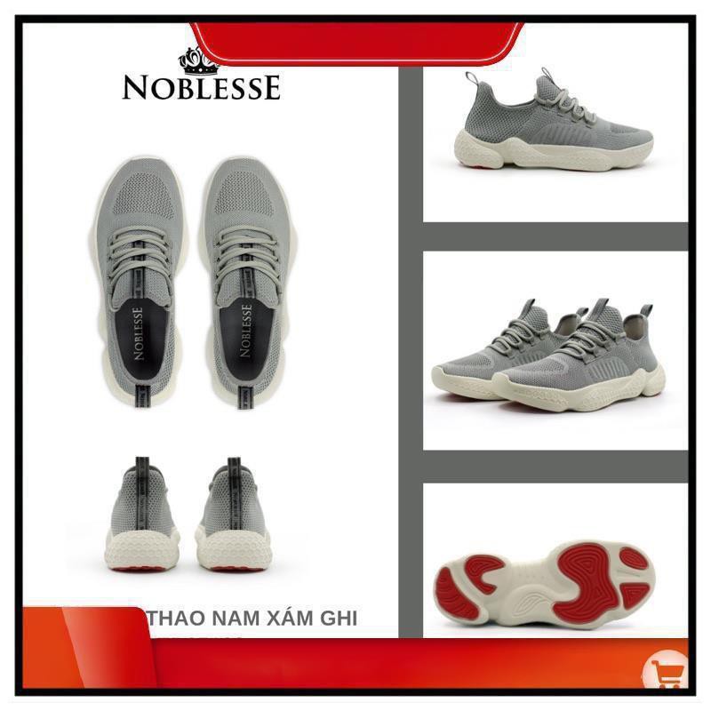GIÀY THỂ THAO NAM CHẠY BỘ CỔ THẤP MÀU XÁM THỜI TRANG NOBLESSE TD05102