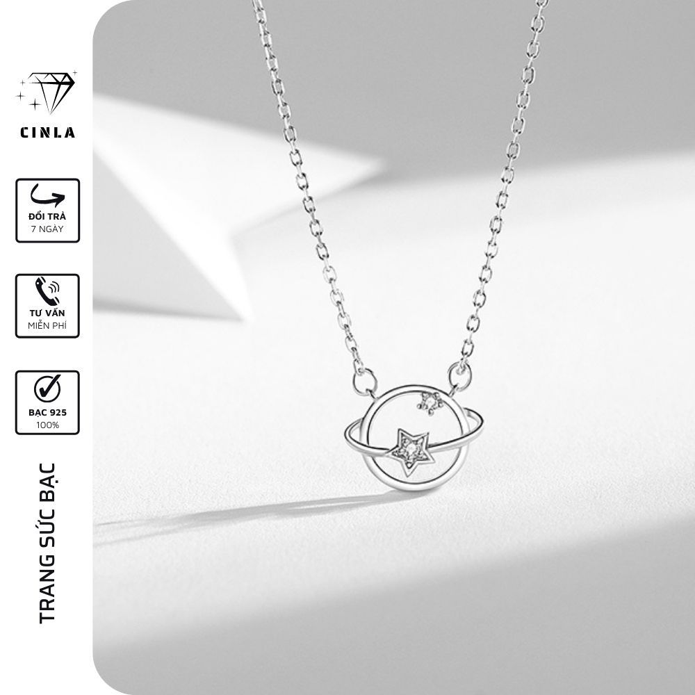 Dây chuyền mạ bạc 925 đẹp chính hãng thanh mảnh hàn quốc trang sức bạc CINLA DC019