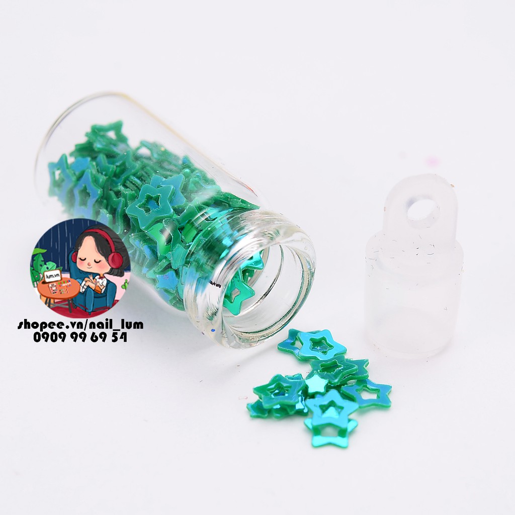 Set 48 Lọ Nhũ - Kim Tuyến - Hạt Trang Trí Móng Nail Đủ Màu