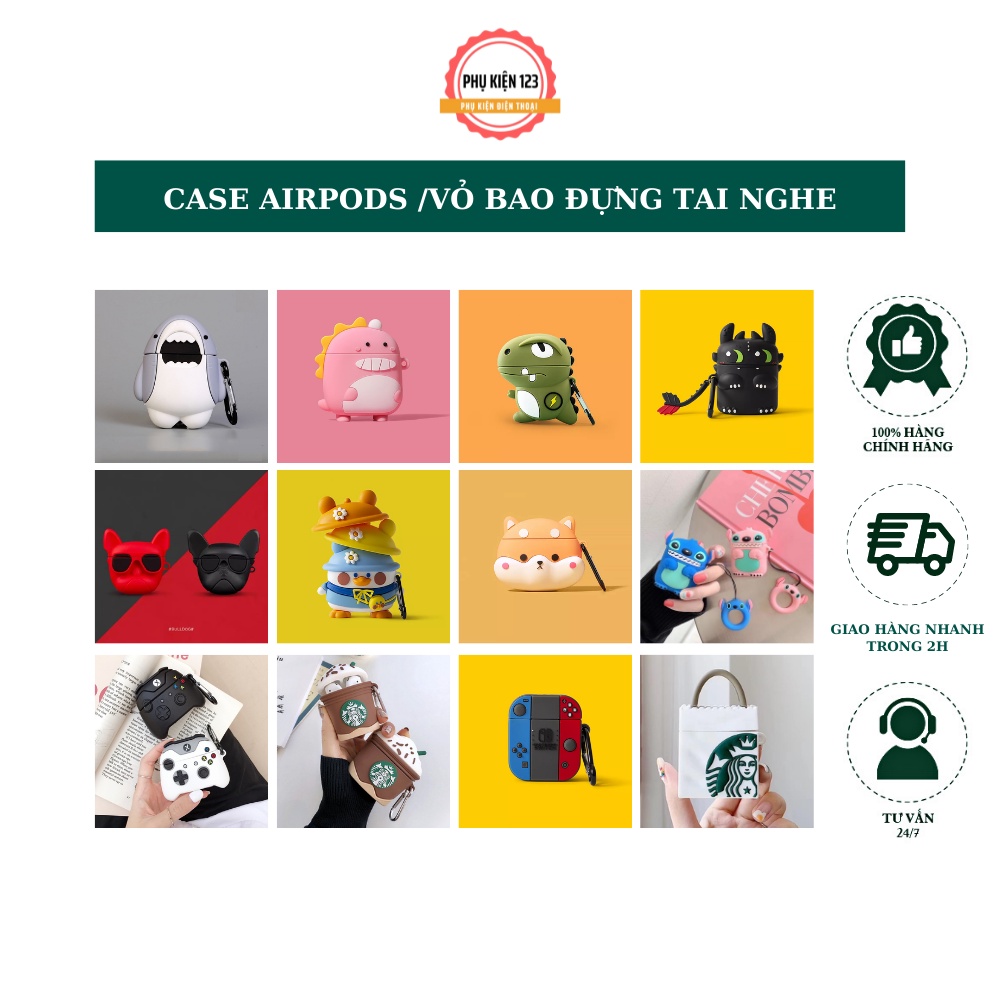 Case vỏ bao đựng tai nghe không dây airpods i11 i12 i18 i100 ... cute hột me