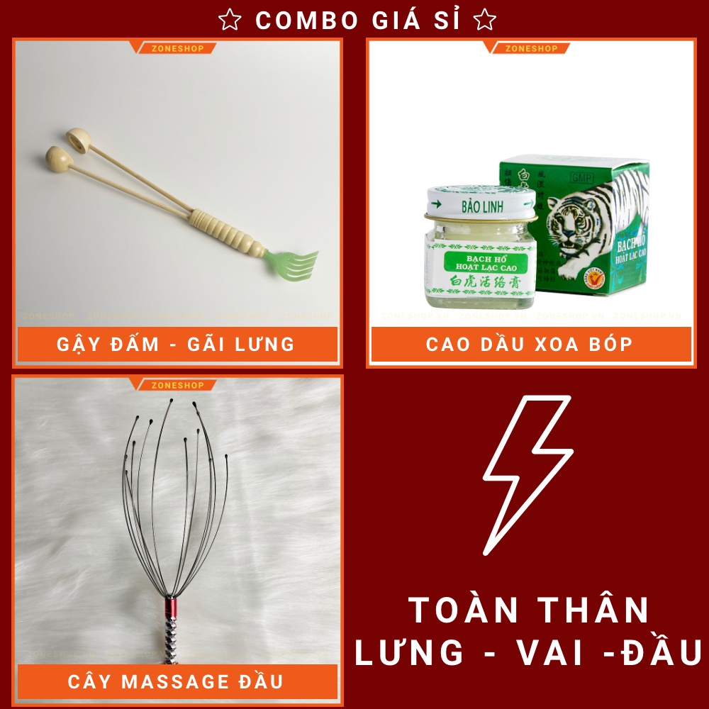 [COMBO] Gậy Đấm Lưng + Cao Dầu Xoa Bóp Bảo Linh + Cây Massage Đầu tiện dụng ZONESHOP