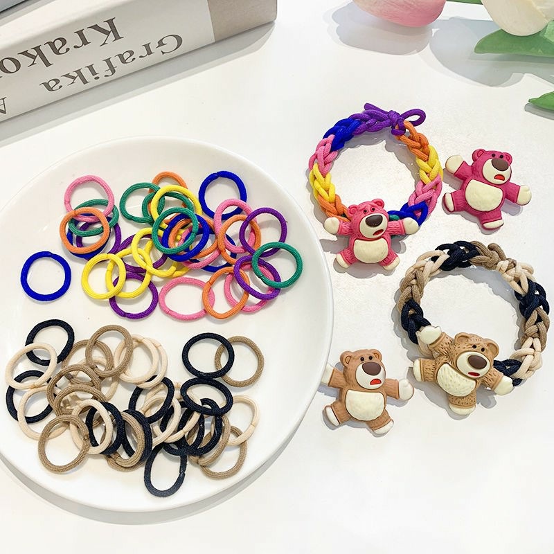 Dây Buộc Tóc Cao Su Hình Gấu / Dâu Tây DIY Cho Nữ