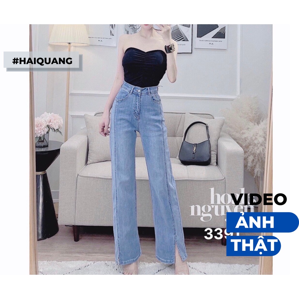 QUẦN JEAN ỐNG SUÔNG QUẦN ỐNG RỘNG HAIQUANG CÁCH ĐIỆU XẺ GẤU CÁ TÍNH DÁNG DÀI CHẤT JEAN KHÔNG PHAI, KHÔNG XÙ VẢI