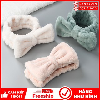 Băng đô quấn tóc rửa mặt trang điểm dễ thương (bờm vải nhung cao cấp) Hàn Quốc LV 16