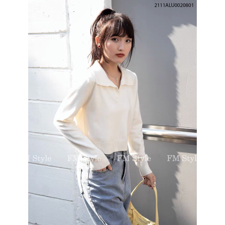 Áo len cổ bẻ m FM Style