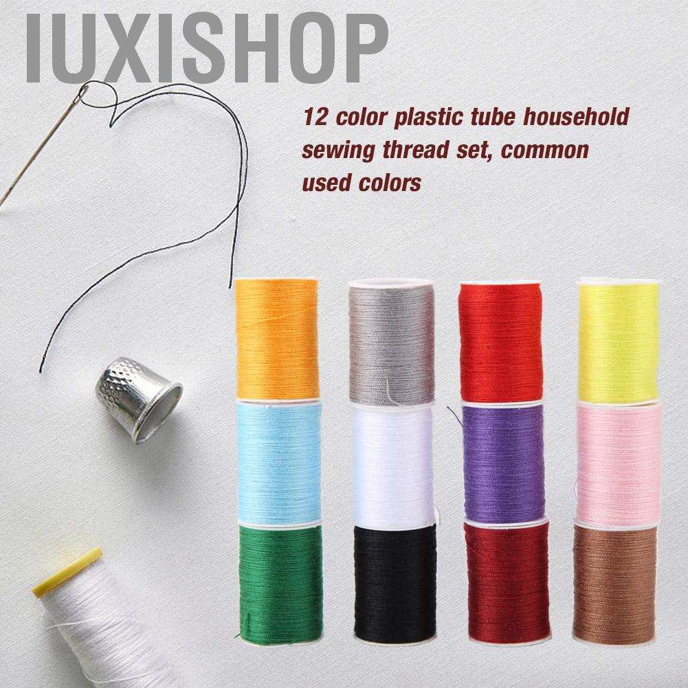 Set 12 Cuộn Chỉ May Vá 20m Chất Liệu Polyester