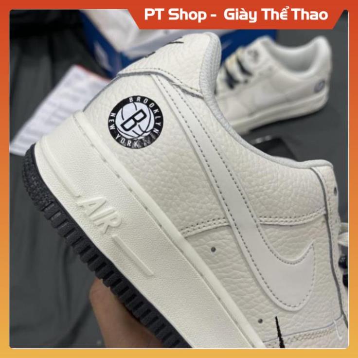 [FreeShip - Hàng Đẳng Cấp] GIÀY AF1 BROOKLYN CREAM ZEP 11, GIẦY AF1 TRẮNG KEM ÂM DƯƠNG DÂY HAI MẦU
