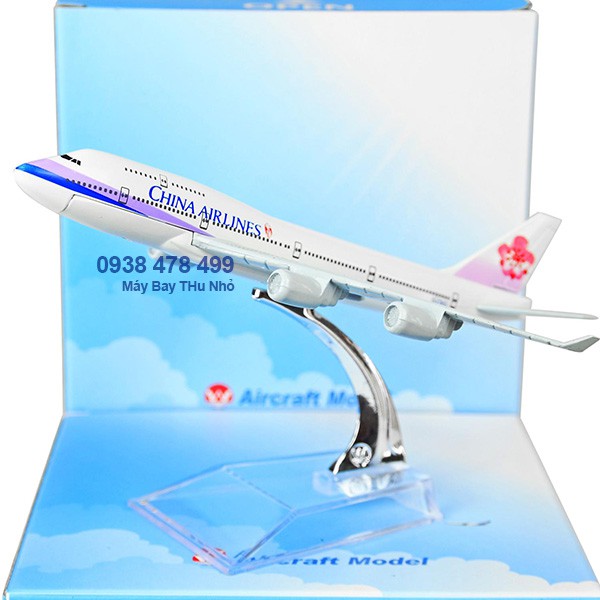 Mô Hình Kim Loại Máy Bay China Airlines  Đài Loan - 16cm Kèm Đế Mica - 8927