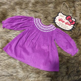 Đầm smock chất nhung tăm