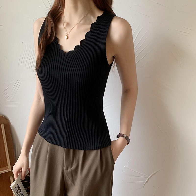 Áo sweater Dệt Kim Không Tay Thời Trang Mùa Hè Dành Cho Nữ