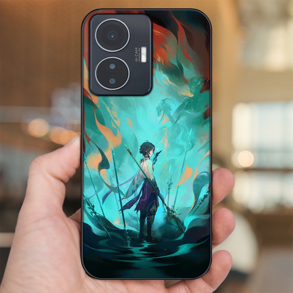 Ốp lưng Vivo Y55 2022 viền đen in hình Xiao Genshin Impact