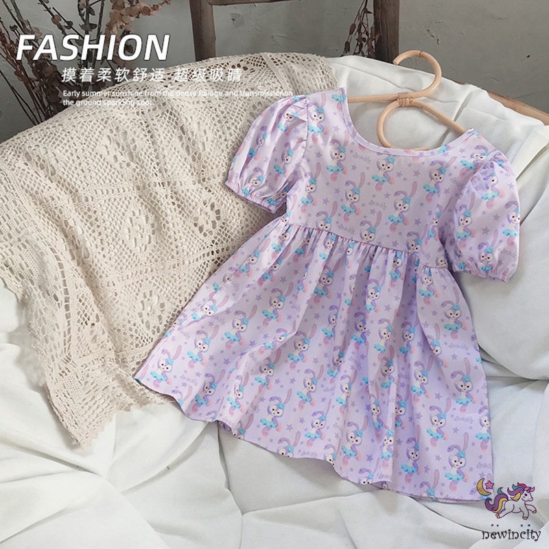 Đầm Hở Lưng In Họa Tiết Hoạt Hình Phong Cách Hàn Quốc Xinh Xắn Dành Cho Bé Gái