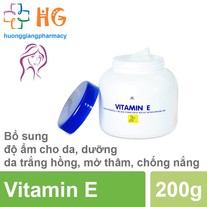 Kem dưỡng da Vitamin E - Bổ sung độ ẩm cho da, dưỡng da trắng hồng (Hũ 200g)