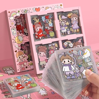 Set 100 tờ nhãn dán trang trí sổ tay/nhật ký hình hoạt hình không rối