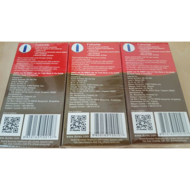 Combo 3 hộp Bao cao su SIÊU MỎNG Durex Fetherlite- 36 cái