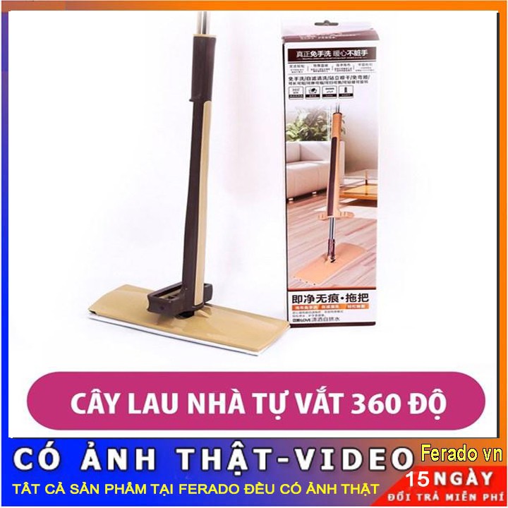 Cây lau nhà tự vắt thông minh Spin Mop xoay 360 độ - Tặng 1 bông lau