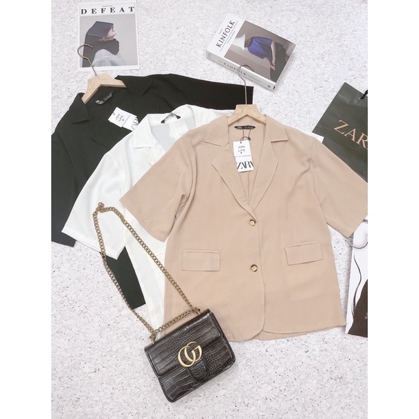ANU348 - ÁO ĐŨI BLAZER 2TÚI TAY LỠ