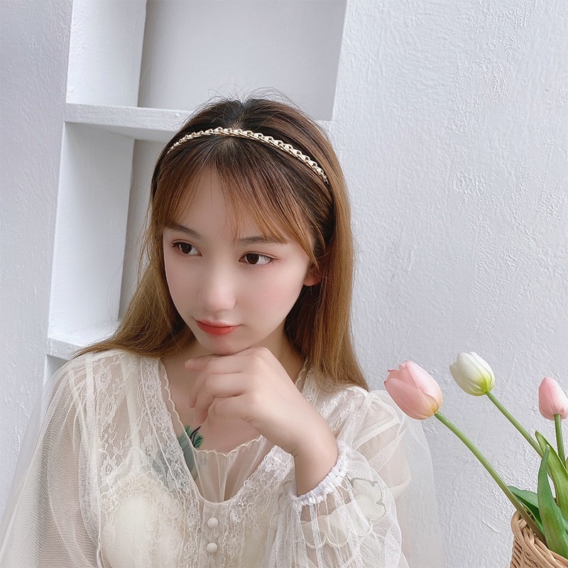 [Video thật] Bờm tóc siêu sang đính đá siêu sang ngọc trai nhân tạo cho nữ - chất liệu cao cấp, thời trang Hàn Quốc
