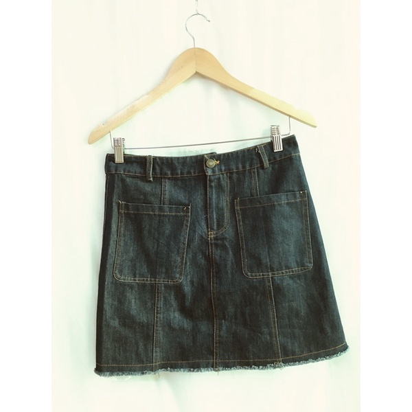 Chân váy bò( chân váy jean) dáng A, 2 túi ốp, vải cotton mềm,si tuyển 607