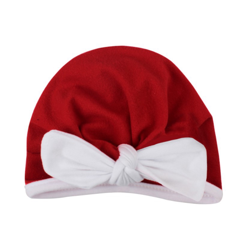 Mũ trùm đầu thắt nơ mềm mại cho trẻ sơ sinh