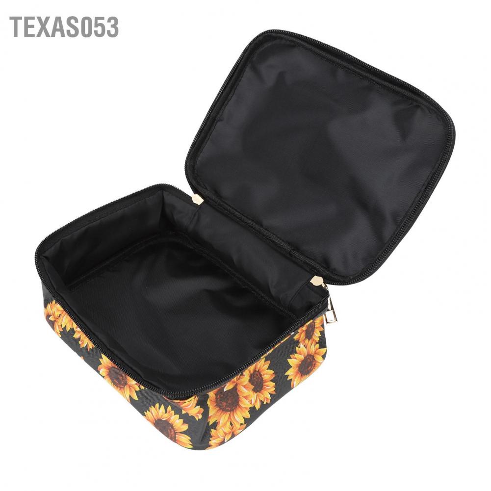 [Hàng mới về] Set 3 túi hướng dương dây kéo vàng đựng đồ vệ sinh mỹ phẩm du lịch không thấm nước