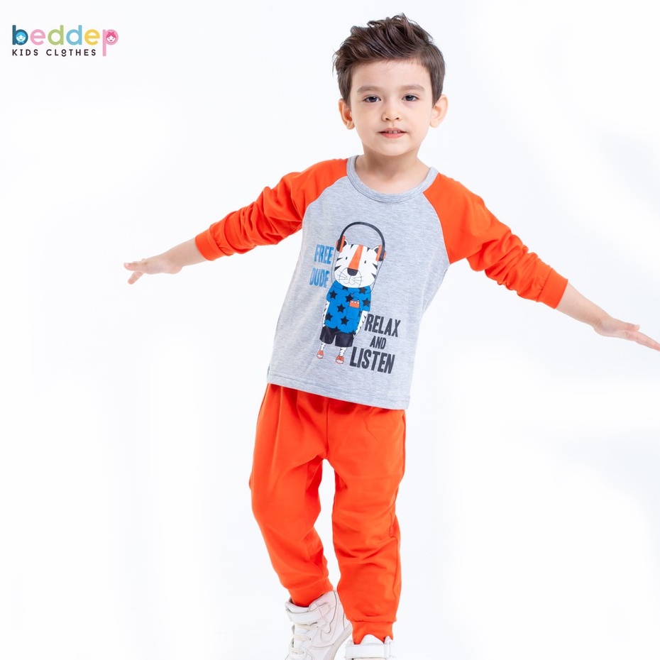 Đồ Bộ Bé Trai Dài Tay Mặc Nhà Chất Thun Cotton In Hình Hổ Thời Trang Thiết Kế Cao Cấp Beddep Kid Clothes B17