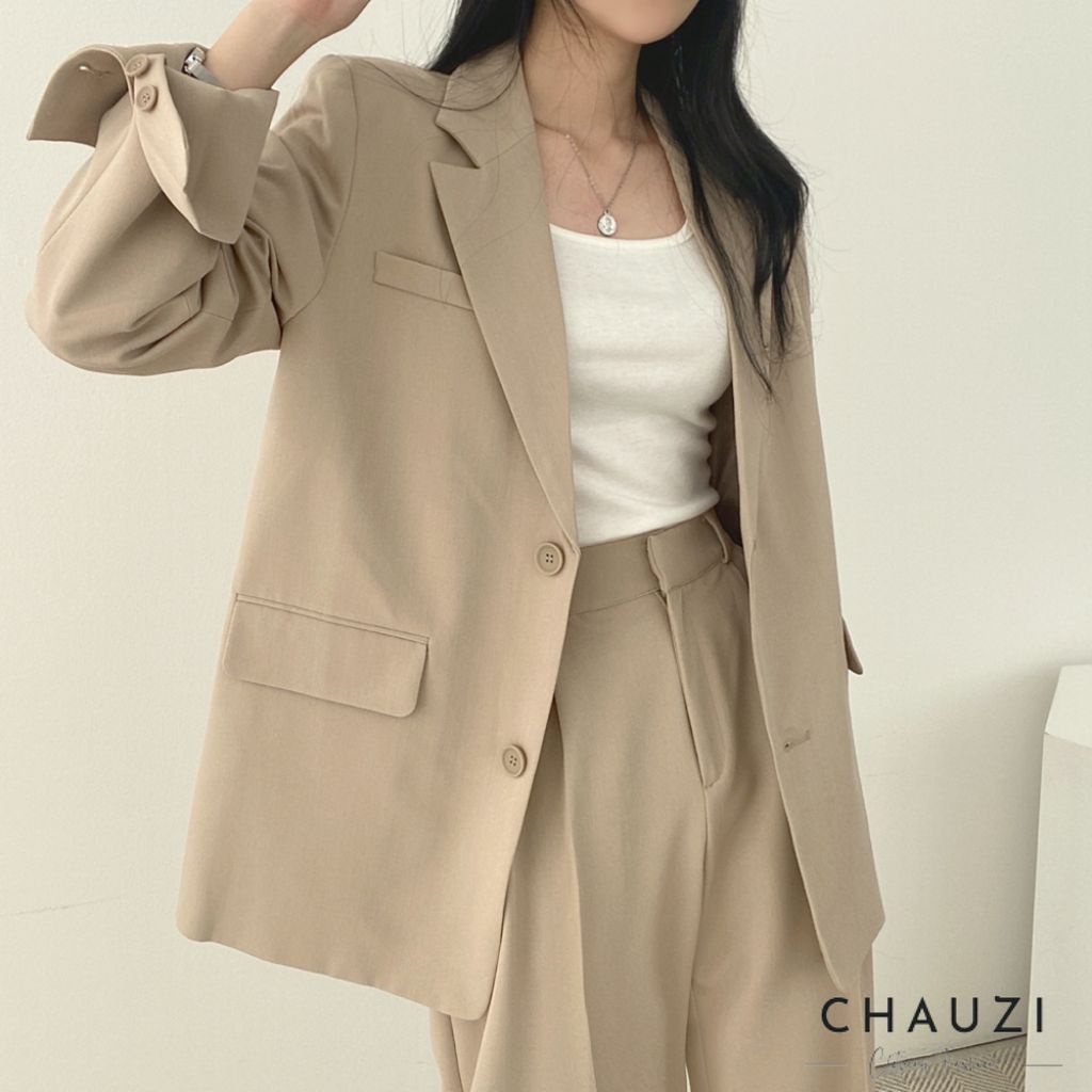 Áo Blazer Nữ Form Rộng Dài Tay CHAUZI Áo Khoác Nữ Dáng Rộng 2 Lớp Ulzzang Cao Cấp Thời Trang Hottrend Hàn Quốc AD136